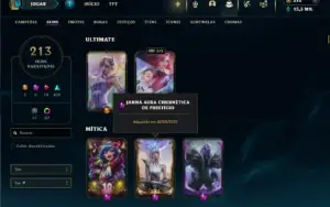 Mestre com TODOS os champs e 213 Skins + 150 PDL
