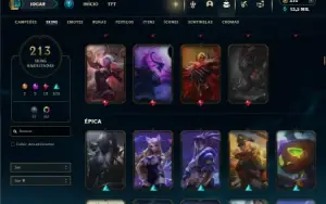 Mestre com TODOS os champs e 213 Skins + 150 PDL