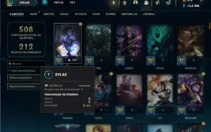 Mestre com TODOS os champs e 213 Skins + 150 PDL