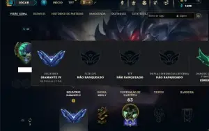 Diamante 4 com 40 Champs e 12 Skins