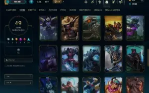 Unranked com 90 Champs e 49 Skins