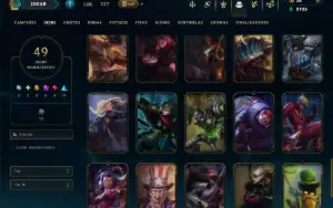 Unranked com 90 Champs e 49 Skins