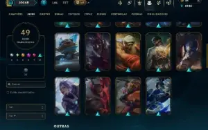 Unranked com 90 Champs e 49 Skins