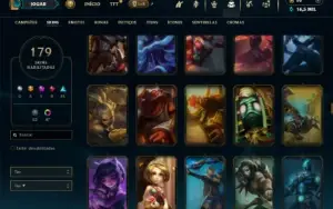 Conta Ouro 1 com TODOS os champs e 179 Skins