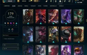 Conta Ouro 1 com TODOS os champs e 179 Skins