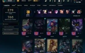 Conta Ouro 1 com TODOS os champs e 179 Skins