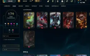 Conta Ouro 1 com TODOS os champs e 179 Skins
