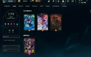 Conta Ouro 1 com TODOS os champs e 179 Skins