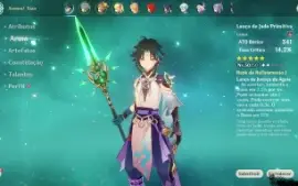 Conta Genshin Xiao+bis e Alhaitham com Qiqi, Diluc e Keqing