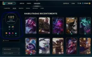 Conta League Of legends 182 skins