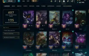 Bronze 4 com TODOS os Champs e 182 Skins ( JG / MID / TOP )