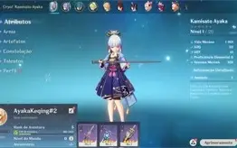 Conta Genshin Impact AR 5 com Kamisato Ayaka e Keqing
