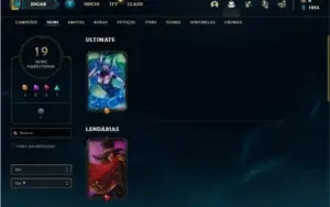 Conta bronze 2 com 60 Champs e 19 Skins + 13 Fragmentos