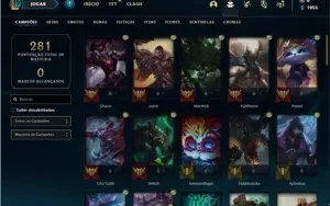 Conta bronze 2 com 60 Champs e 19 Skins + 13 Fragmentos