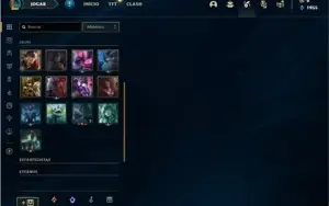 Conta bronze 2 com 60 Champs e 19 Skins + 13 Fragmentos