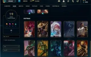 Conta bronze 2 com 60 Champs e 19 Skins + 13 Fragmentos
