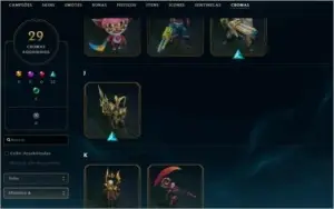League Of Legends - 374 skins - 100 Pontos de Prestigio