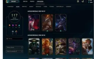 Vendo conta lol diamante, 140 campeões e 117 skins