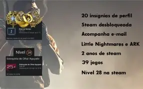 STEAM LEVEL 28, 39 JOGOS, ARK E LITTLE NIGHTMARES