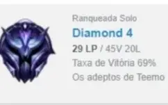Conta diamante 4 LOL
