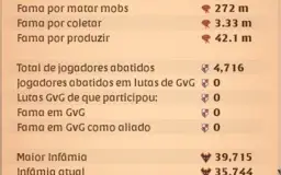 CONTA ALBION ONLINE, MUITA FAMA PVP, PVE,CRAFT, E COLETA