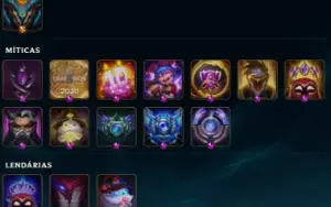 Conta lol diamantes IV full champs, 466 skins diversos raros