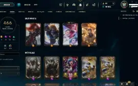 Conta lol diamantes IV full champs, 466 skins diversos raros