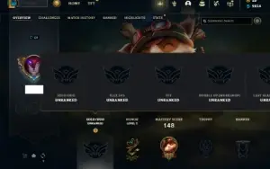 Unranked com 55 Champs e 12 Skins