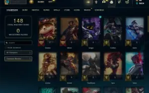 Unranked com 55 Champs e 12 Skins