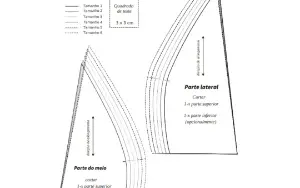 Kit de Moldes PDF Sutiã Meia Taça Bojo Senhoras eTop Costa