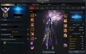 Conta Lost Ark Sorceress 1480 (Kazeros)