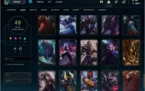 Conta ouro 3 com 48 skins e 57 champs