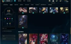 Conta ouro 3 com 48 skins e 57 champs