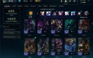 Esmeralda 4 com TODOS os champs e 260 Skins + 13 Vitoriosas