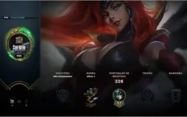 Conta League of Legends LoL Unranked 104 skins 1760 RP 53 PP