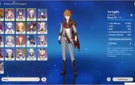✨ GENSHIN IMPACT CONTA COM CHILDE + MONA + KEQING AR44 ✨
