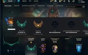 Conta Platina 4 com TODOS os champs e 244 Skins + 10 Miticas