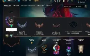 Bronze 3 com TODOS os champs e 303 Skins ( Nivel 490 )