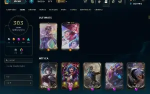 Bronze 3 com TODOS os champs e 303 Skins ( Nivel 490 )