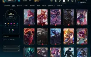 Bronze 3 com TODOS os champs e 303 Skins ( Nivel 490 )
