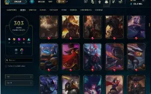 Bronze 3 com TODOS os champs e 303 Skins ( Nivel 490 )