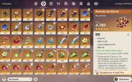 Conta Genshin Ar 58 11 Personagens 5* e 7 Armas