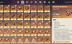 Conta Genshin Ar 58 11 Personagens 5* e 7 Armas
