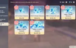 Conta Genshin Ar 58 11 Personagens 5* e 7 Armas
