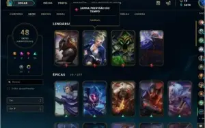 Conta D4, diversas skin lendárias e épicas.