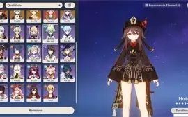 Conta AR57 Hutao, zhongli, kazuha,13 personagens 5 estrelas,