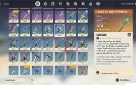 Conta AR57 Hutao, zhongli, kazuha,13 personagens 5 estrelas,