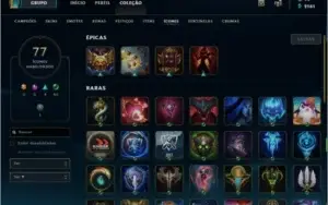 CONTA LOL B1 COM 31 SKINS E 99 CAMPEÕES
