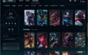 CONTA LOL B1 COM 31 SKINS E 99 CAMPEÕES