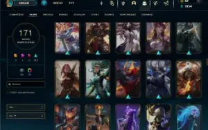 Bronze 1 com 150 Champs e 171 Skins ( Mais de 120 Jogos )